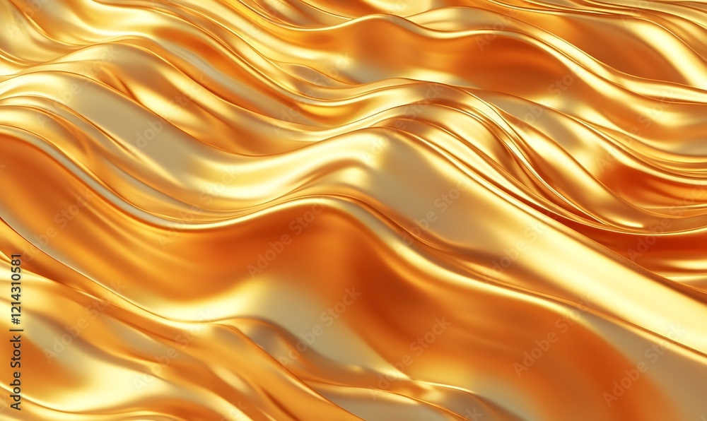 Golden fabric waves, abstract background, luxurious texture, design element Golden fabric waves, abstract background, luxurious texture, design element