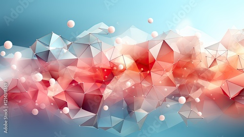 Abstract network connections in pastel tones