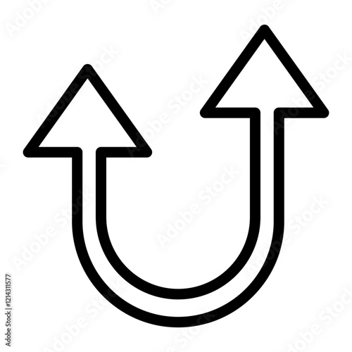 Curved Up Vector Design Icon Style