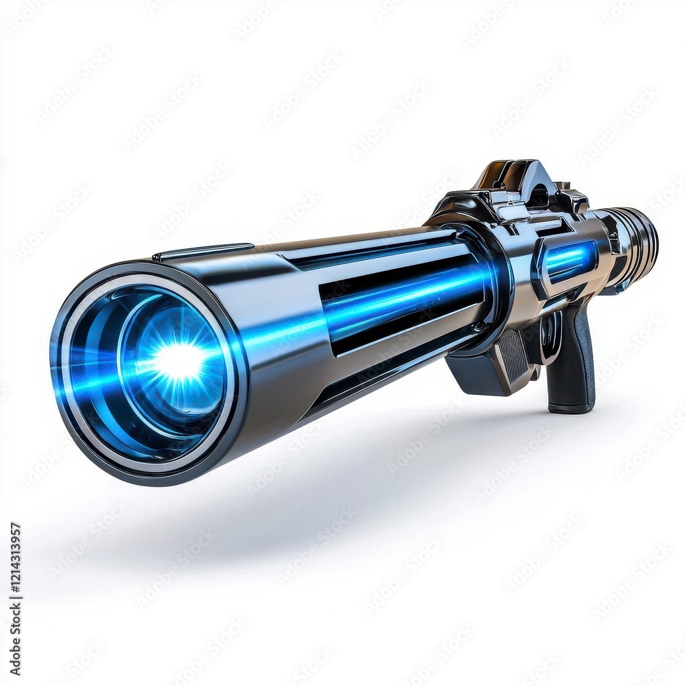 A photostock of a glowing blue laser beam shooting in a straight line, isolated on a white background, symbolizing futuristic technology and precision. High Quality A photostock of a glowing blue laser beam shooting in a straight line, isolated on a white background, symbolizing futuristic technology and precision. High Quality