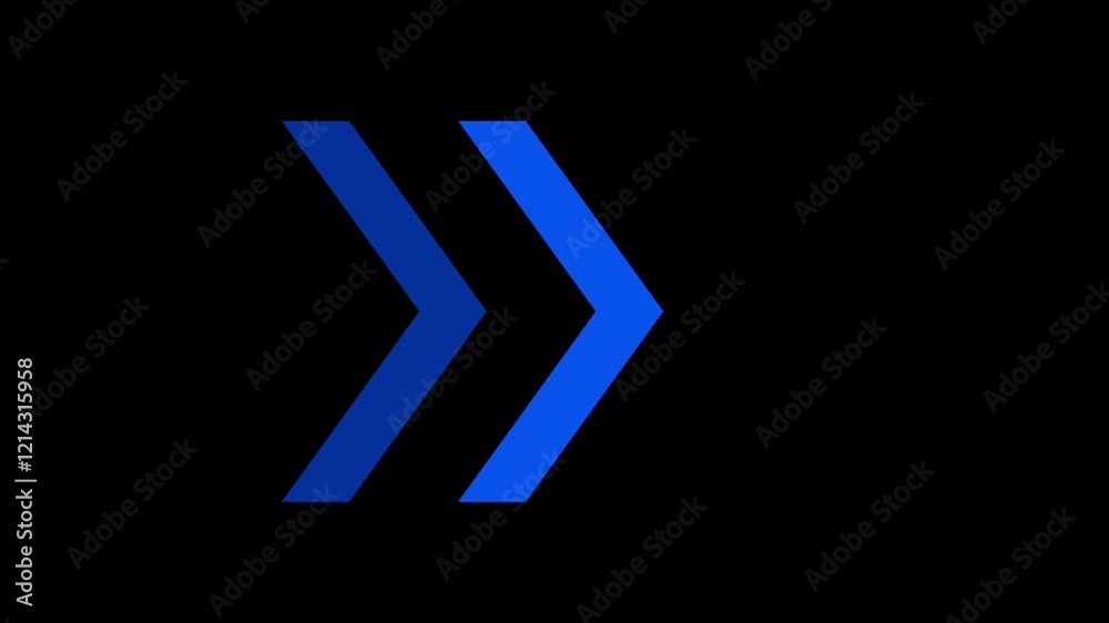 Arrow set looping animation on black background. Right directional glowing arrow concept Arrow set looping animation on black background. Right directional glowing arrow concept