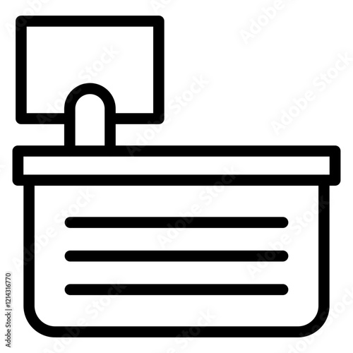 Reception Desk Vector Design Icon Style