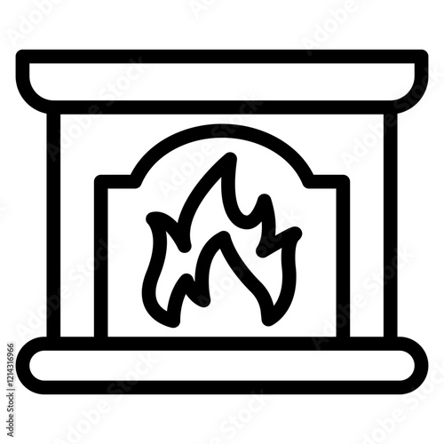 Fireplace Vector Design Icon Style