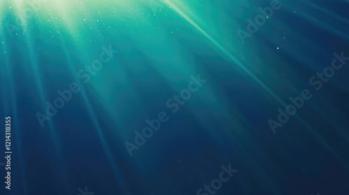 Abstract Dark Blue-Green Gradient Design Blurred Grainy Texture, Aurora, Light, for Wallpaper or Cover Purposes. photo