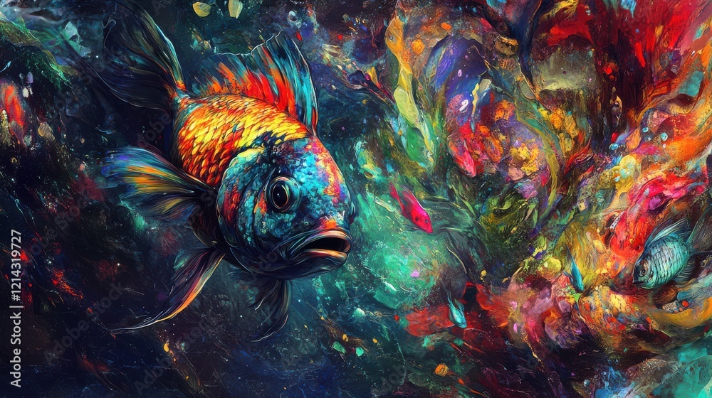 Colorful Underwater Scene with Vibrant Fish and Reef