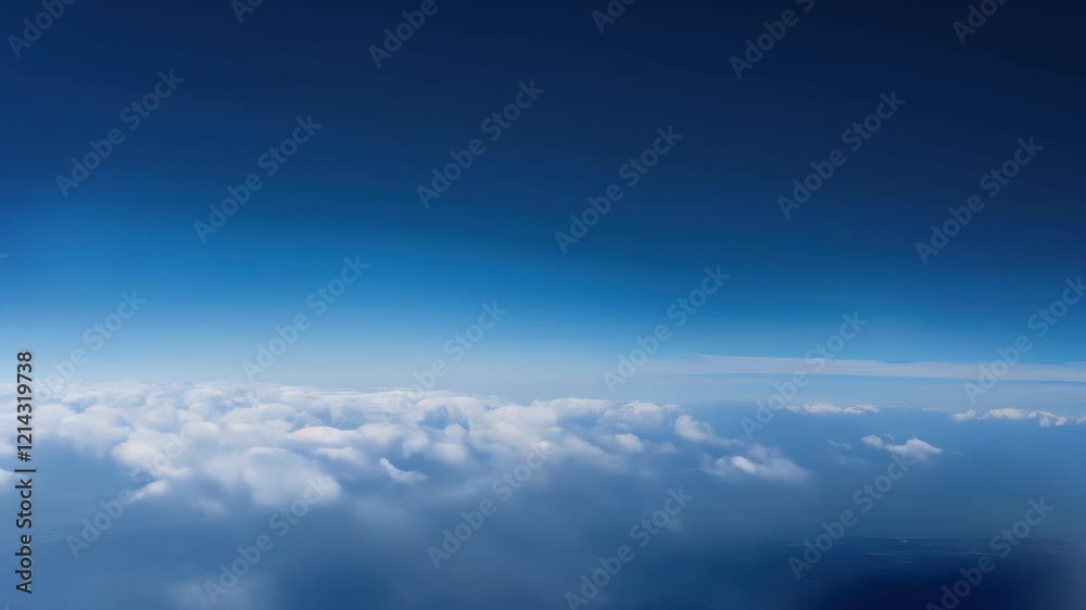 View of a plane flying over the clouds View of a plane flying over the clouds