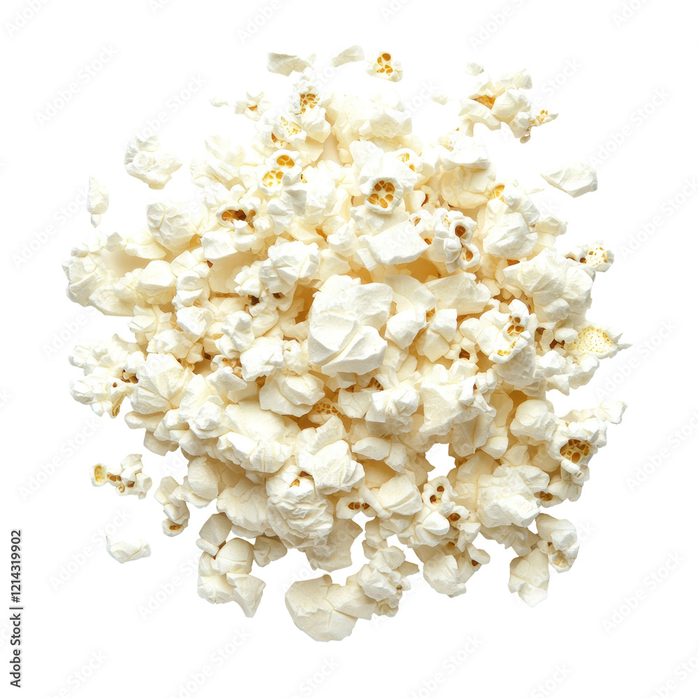 Isolated Pile of White Popcorn Isolated Pile of White Popcorn
