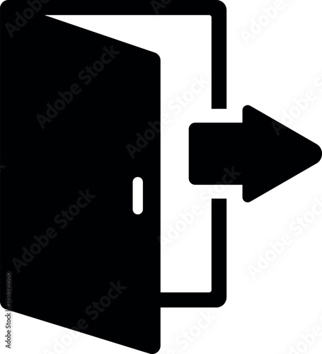 Emergency exit sign, exit door icon, exit strategy - door entrance