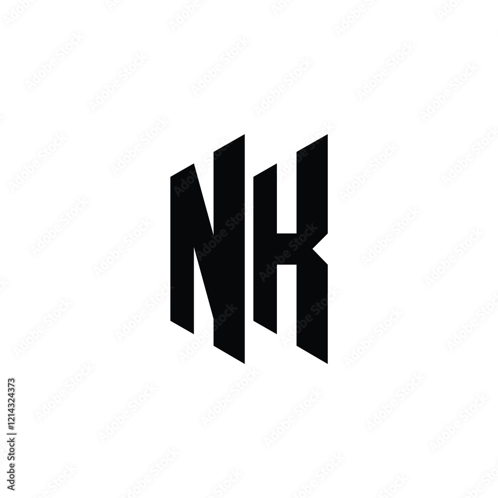 NK monogram logo design letter text name symbol monochrome logotype alphabet character simple logo NK monogram logo design letter text name symbol monochrome logotype alphabet character simple logo