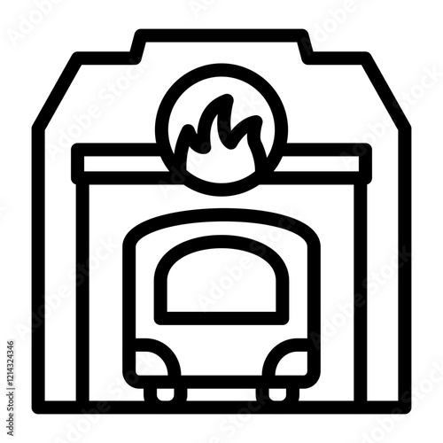 Fire Station Vector Design Icon Style