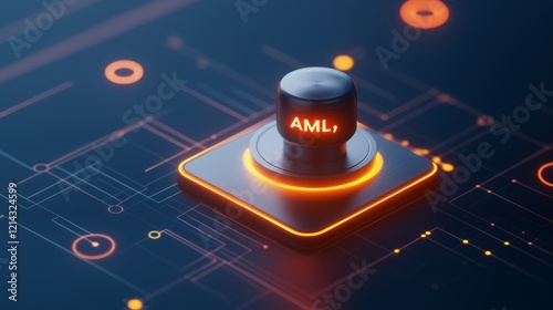 Anti-Money Laundering AML concept. Control knob with 