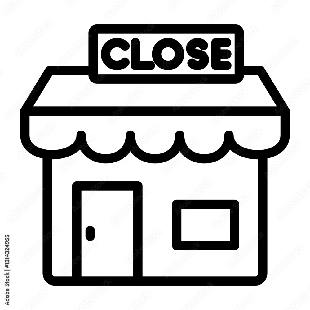 Shop Close Vector Design Icon Style Shop Close Vector Design Icon Style
