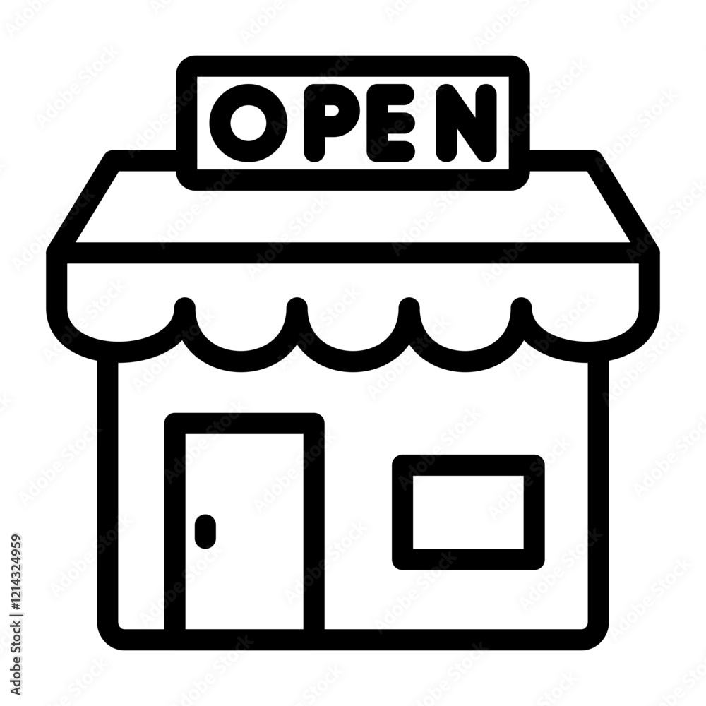 Shop Open Vector Design Icon Style Shop Open Vector Design Icon Style