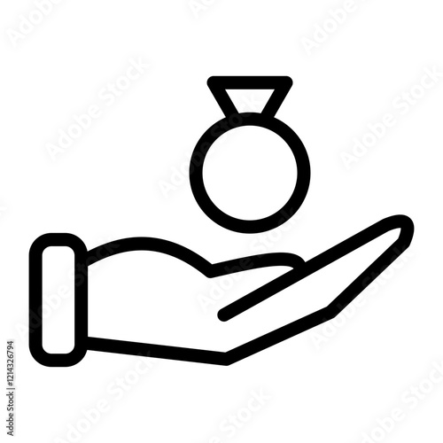 Ring in Hand Vector Design Icon Style