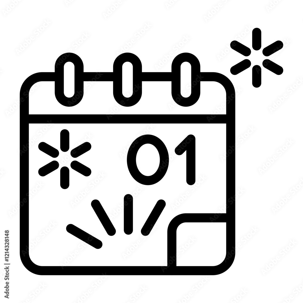 New Year Calendar Vector Design Icon Style New Year Calendar Vector Design Icon Style