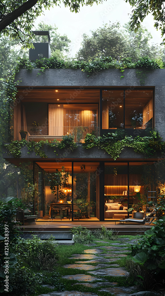Modern House Design: Concrete, Wood, and Lush Greenery Modern House Design: Concrete, Wood, and Lush Greenery