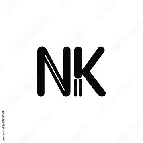 NK monogram logo design letter text name symbol monochrome logotype alphabet character simple logo