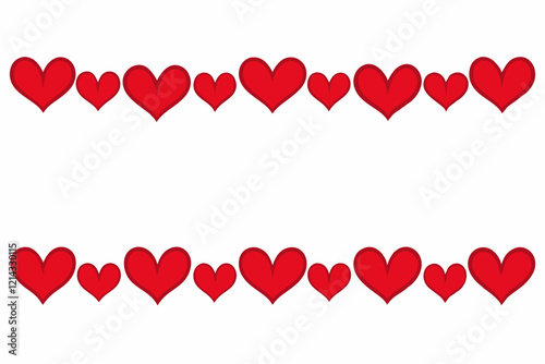 Hearts border design ideal for celebrations and decorations