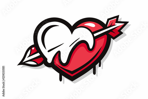 Graffiti heart with arrow design showcasing urban art style