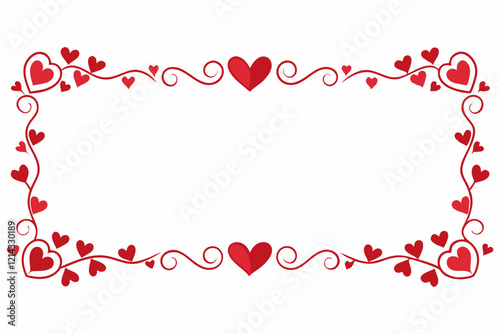 Elegant hearts border perfect for romantic occasions and events