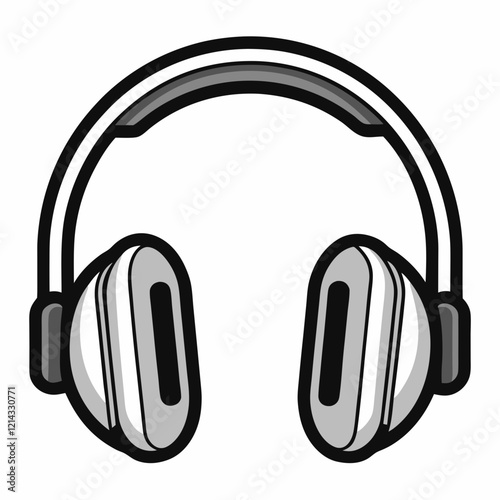 Stylish black outline headphones ideal for music enthusiasts