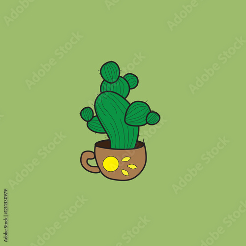 illustration vector graphic of cute cactus