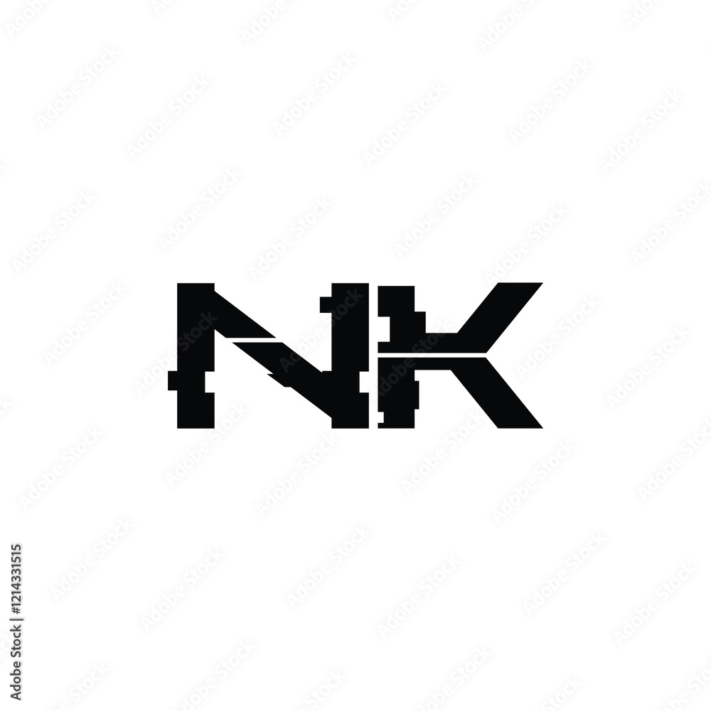 NK monogram logo design letter text name symbol monochrome logotype alphabet character simple logo NK monogram logo design letter text name symbol monochrome logotype alphabet character simple logo
