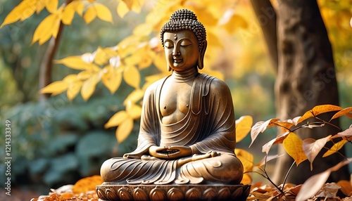 Serene BuddhaStatue Zen Vibes Natural Harmony Garden photo