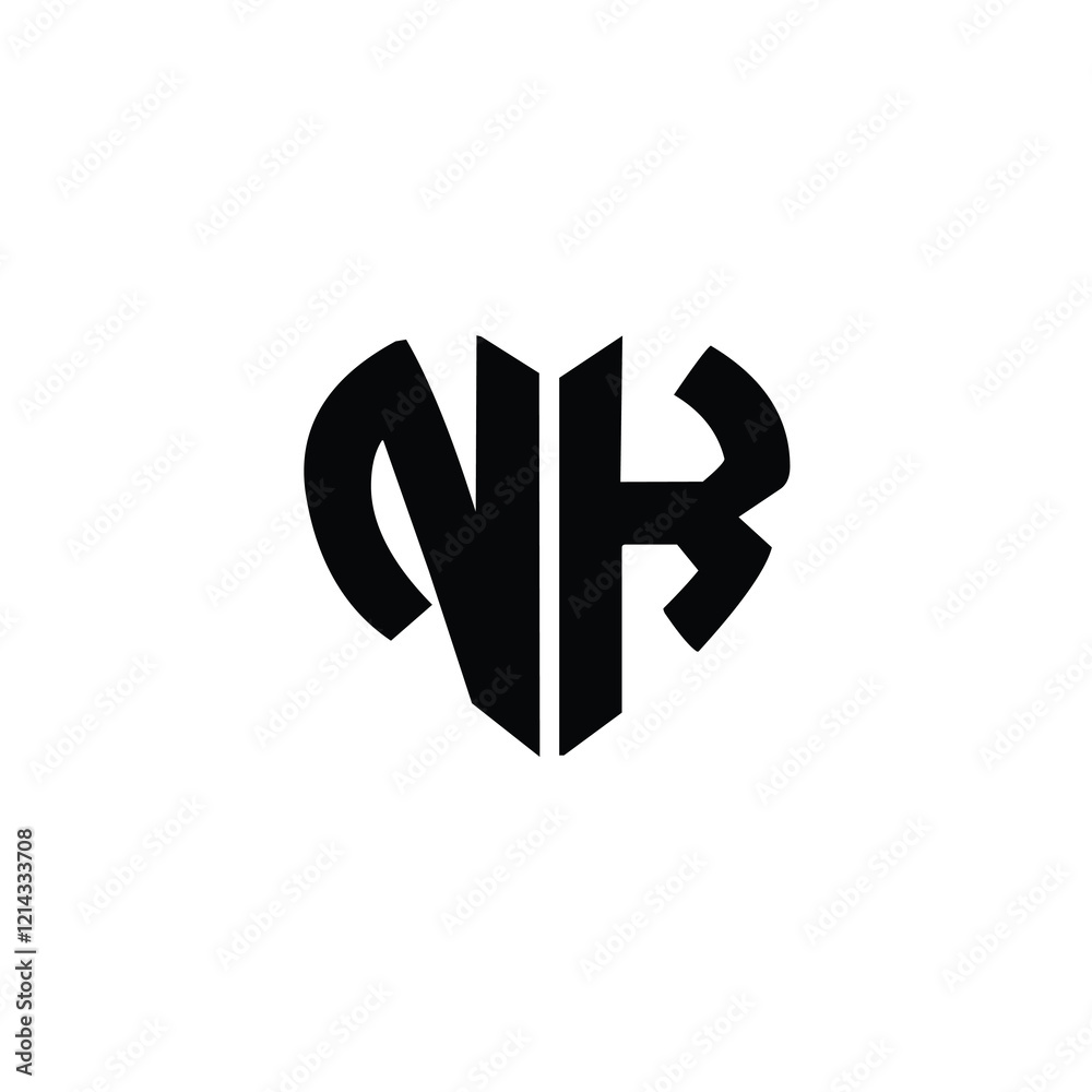 NK monogram logo design letter text name symbol monochrome logotype alphabet character simple logo NK monogram logo design letter text name symbol monochrome logotype alphabet character simple logo
