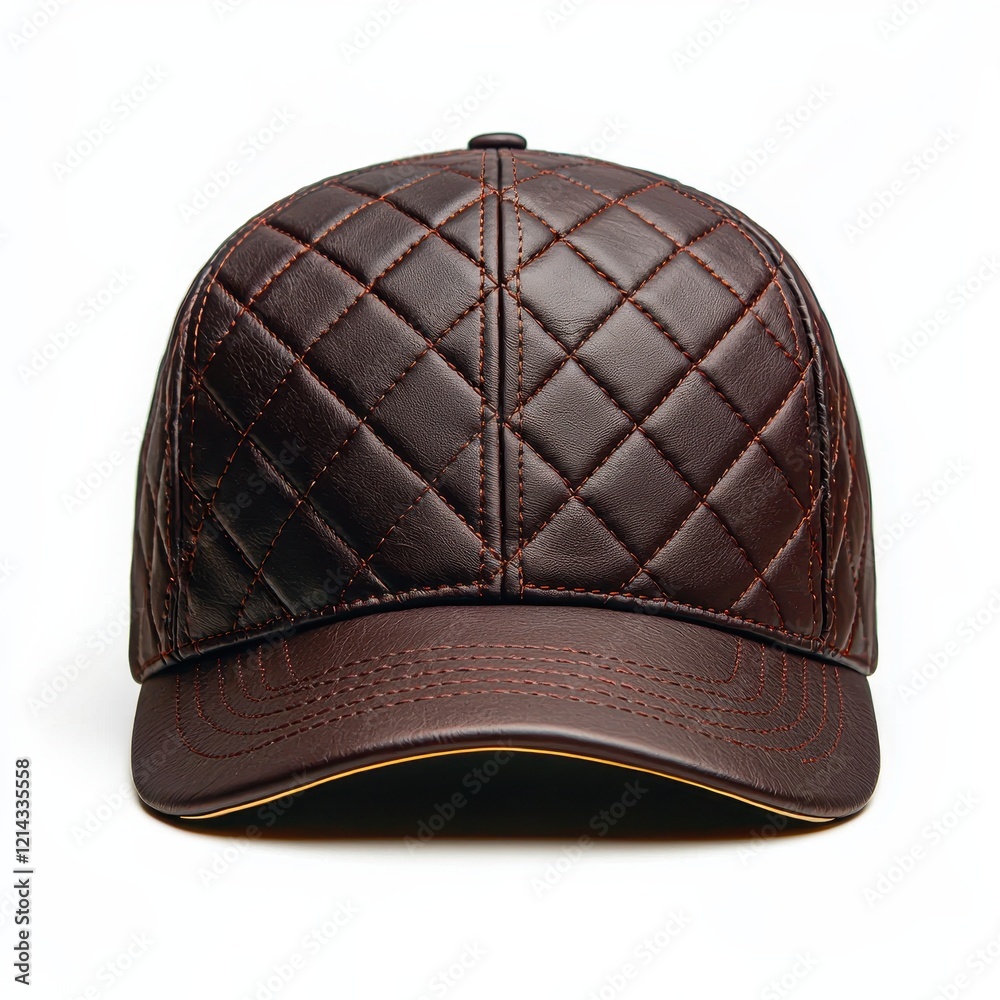 Stylish Quilted Brown Leather Cap for Fashion Accessories Stylish Quilted Brown Leather Cap for Fashion Accessories