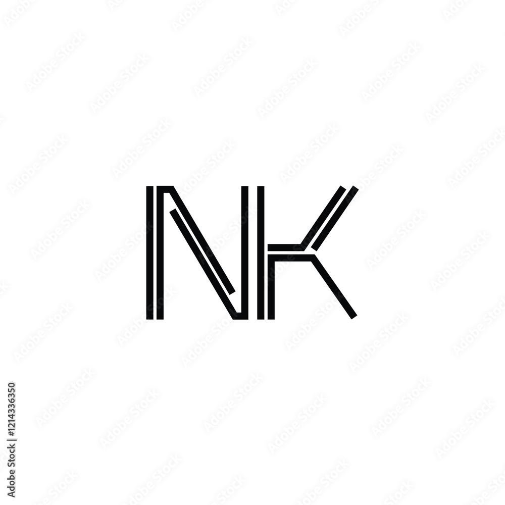 NK monogram logo design letter text name symbol monochrome logotype alphabet character simple logo NK monogram logo design letter text name symbol monochrome logotype alphabet character simple logo