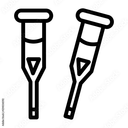 Crutch Vector Design Icon Style