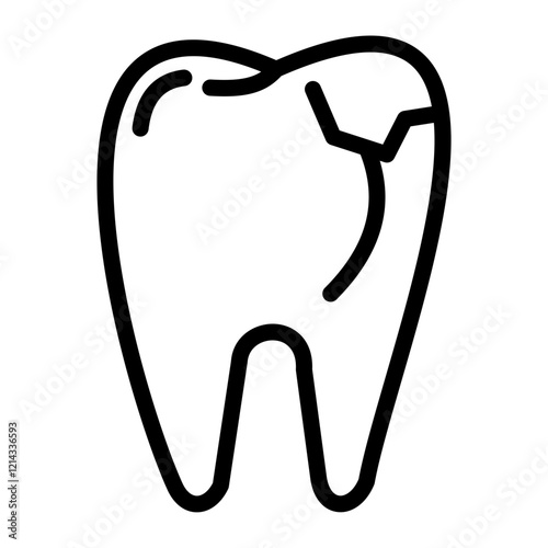 Broken Tooth Vector Design Icon Style