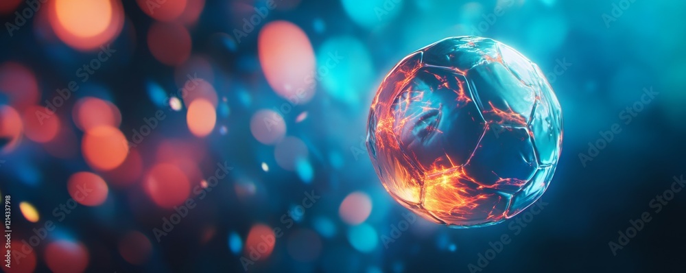 Closeup soccer ball with a blurred background. Web banner for design or print material. Closeup soccer ball with a blurred background. Web banner for design or print material.