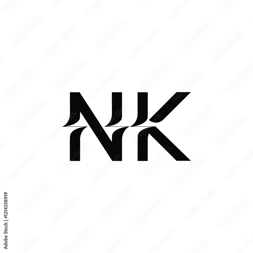NK monogram logo design letter text name symbol monochrome logotype alphabet character simple logo NK monogram logo design letter text name symbol monochrome logotype alphabet character simple logo