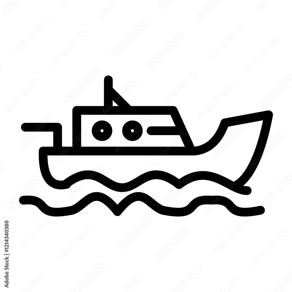 Rescue Boat Vector Design Icon Style Rescue Boat Vector Design Icon Style