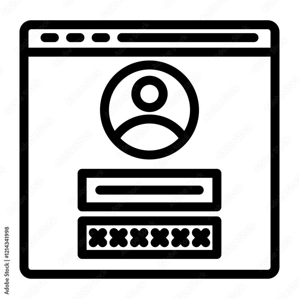 Browser Login Vector Design Icon Style Browser Login Vector Design Icon Style