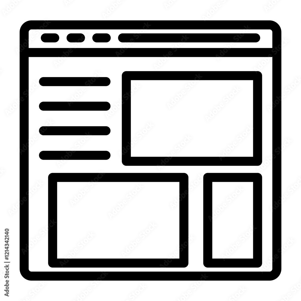 Web Layout Vector Design Icon Style Web Layout Vector Design Icon Style