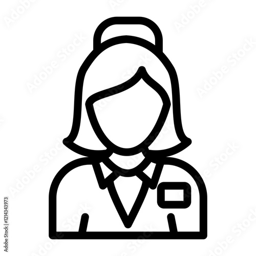 Air Hostess Vector Design Icon Style