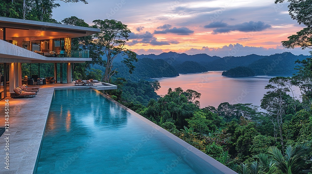 Modern Infinity Pool House Overlooking Sunset Bay Modern Infinity Pool House Overlooking Sunset Bay