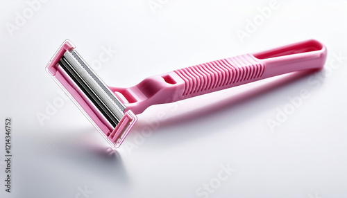 Cuchilla de afeitar o depilar desechable para mujer aislada en fondo blanco