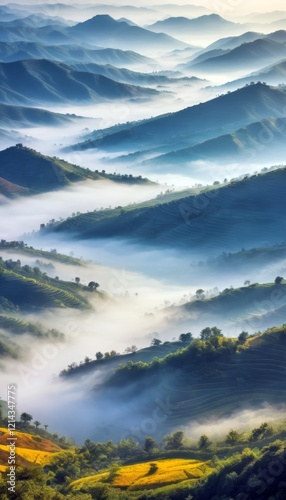 Wallpaper Mural Valley Nature Outdoors Landscape Calm Tranquil Aerial View Picturesque Torontodigital.ca