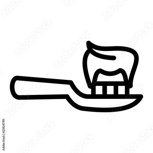 Tooth Paste on Brush Vector Design Icon Style