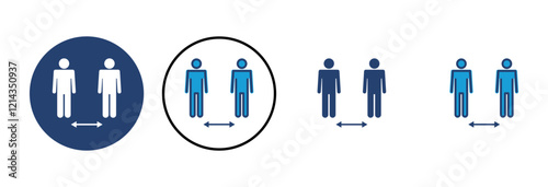 Social distance icon vector. social distancing icon. self quarantine sign