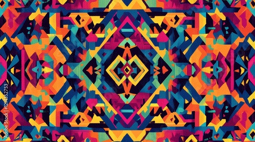Vibrant Geometric Textile Pattern