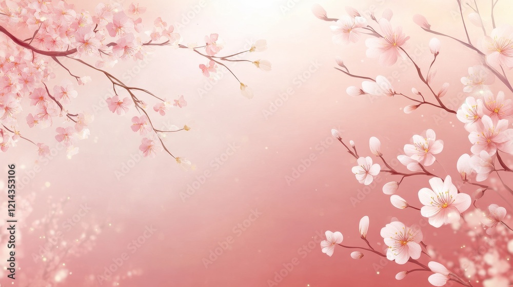 Delicate Pink Cherry Blossoms Spring Background Delicate Pink Cherry Blossoms Spring Background