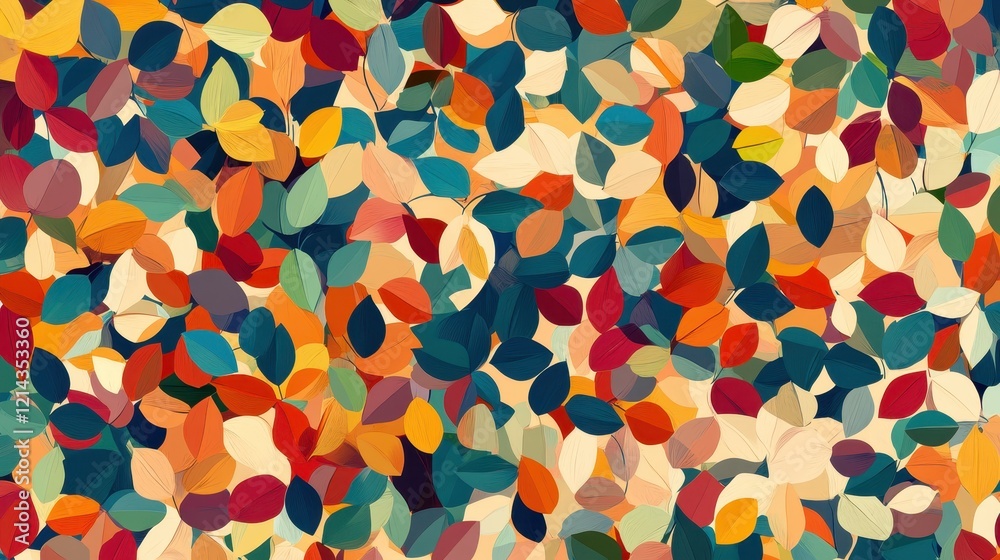 Abstract Colorful Autumn Leaves Pattern