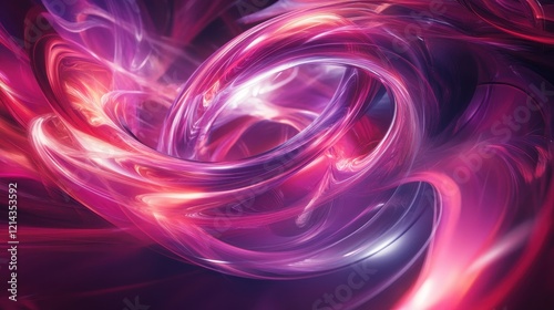 Abstract Swirling Energy, Pink and Purple Fractal