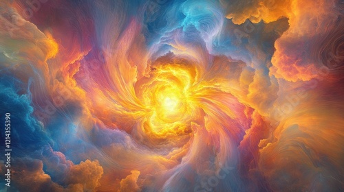 Celestial Vortex Abstract Swirling Nebula.