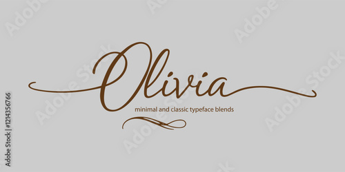 Elegant serif font "Olivia" designed for luxury branding and logo creation. This minimal and classic typeface combines vintage-inspired typography with timeless sophistication